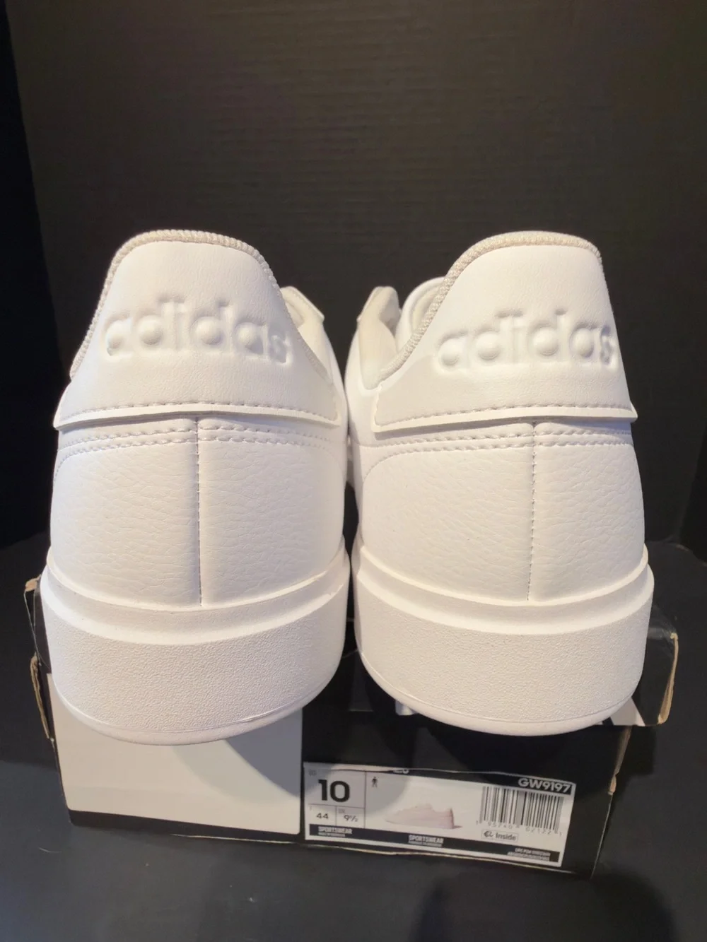 adidas Men's Grand Court White Casual Sneakers with comfort foam insoles 10M